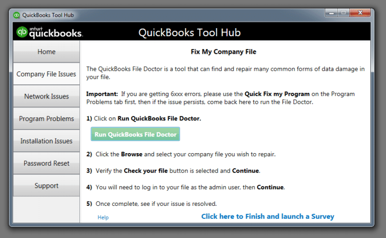 QuickBooks file doctor
